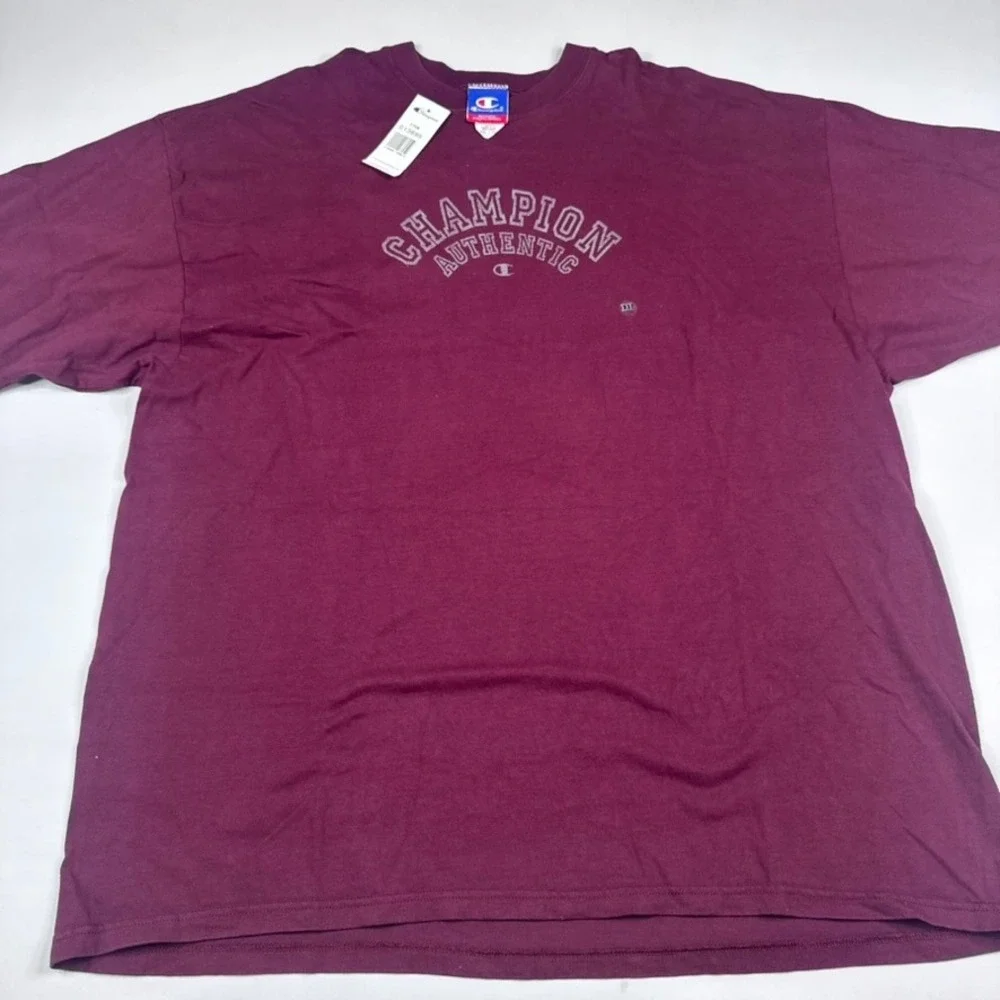 Vintage Champion T-Shirt Mens 2XL Red Graphic 90s Deadstock NEW - Picture 2 of 7